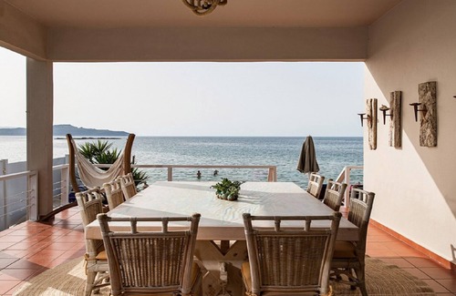 Agii Apostoli Villa | Dazzling Crete Villa | 3 Bedrooms | Villa Saffron Sunset | Beachfront Villa with Jacuzzi & Brilliant Sea Views | Chania