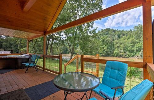 Cherokee Casa | Deck and Hot Tub Bryson City Riverfront Cabin!