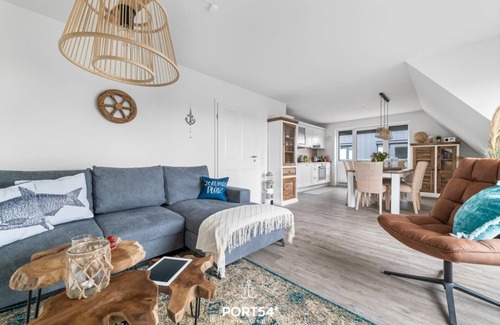 Westerdeichstrich Apartamento | Deichblick - balcony with beach chair, 2 bedrooms, shower