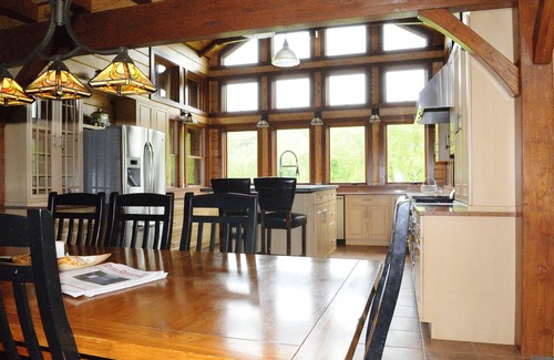 Damascus Casa | Valle del Río Delaware Waterfront Timberframe costa milla privada de 154 acres