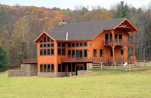 Damascus Casa | Valle del Río Delaware Waterfront Timberframe costa milla privada de 154 acres