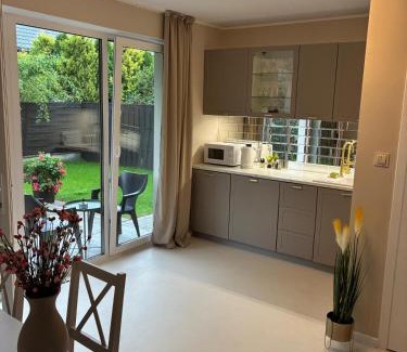 Ciechanow Apartamento | Deluxe Apartament kuchnia z tarasem i parkingiem na wyłączność