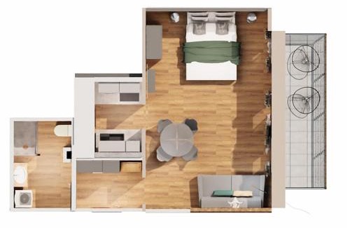 Passo del Tonale Apartamento | Diamante ampio monolocale stile chalet alpino