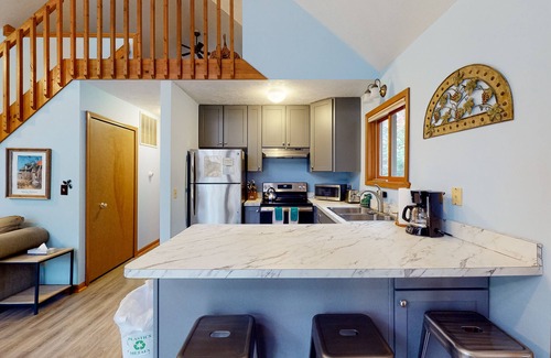 Glen Arbor Casa | Dog-friendly home near the lake with a deck, fireplace, washer/dryer