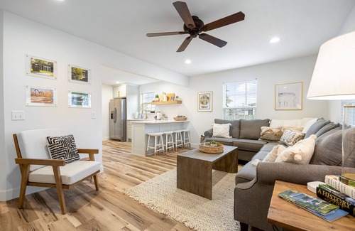 Downtown Casa | Dog-friendly home with a firepit, yard, washer/dryer, central AC & game room
