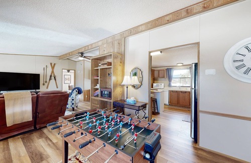 Alpine Village Casa | Dog-friendly home with mountain view, foosball, enclosed yard & W/D