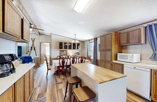 Alpine Village Casa | Dog-friendly home with mountain view, foosball, enclosed yard & W/D