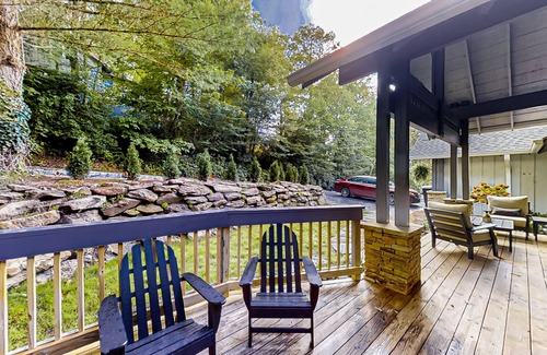 Highlands Casa | Dog-friendly home with private deck, outdoor fireplace, & immaculate interior