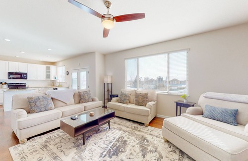 Fountain Casa | Dog-friendly home with hot tub, enclosed yard, fireplace, washer/dryer, & AC