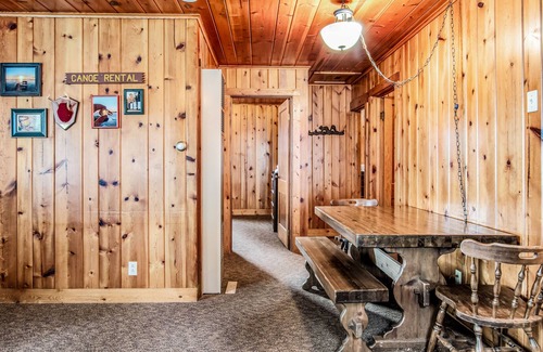 Presque Isle Cabina | Dog-friendly lakefront cabin with swimming, fishing, boating, & rec room