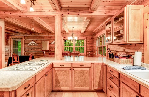 Presque Isle Casa | Dog-friendly, lakefront home with a wood fireplace, decks, dock, & AC