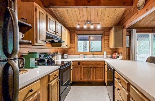 Rhododendron Casa | Dog-friendly, mid-century forest cabin with hot tub, firepit & great location