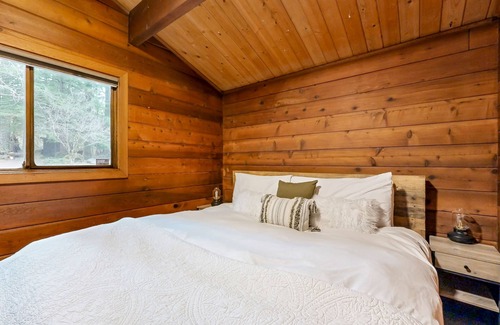 Rhododendron Casa | Dog-friendly, mid-century forest cabin with hot tub, firepit & great location