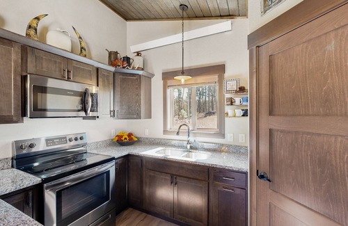 Sturgis Cabina | Dog-friendly mountain view cabin with a washer/dryer, BBQ, & full kitchen