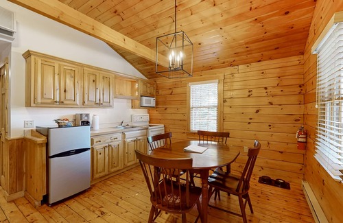 Northport Cabina | Dog-friendly nature lovers retreat with fireplace, WiFi, AC & playground