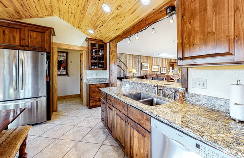 South Fork Casa | Dog-friendly riverfront retreat with hot tub, stunning views & screened porch