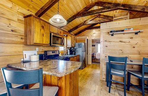 Franklin Casa | Dog-friendly rustic home with private hot tub, mtn views, wraparound deck, W/D