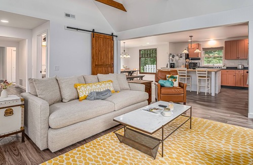 Paw Paw Lake Casa | Dog-friendly, updated home with deck, front porch, fire pit, WiFi, & fireplace