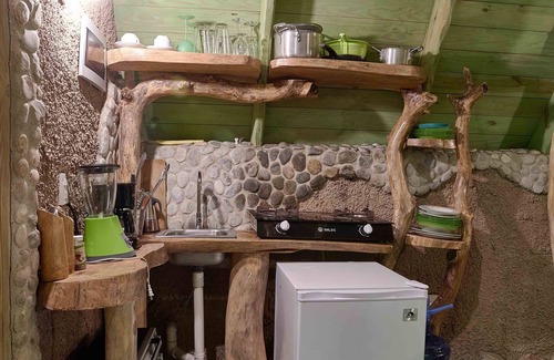 Las Galeras Cabina | Double/family palm-green cabin #4, at Chalet Tropical bio-hotel