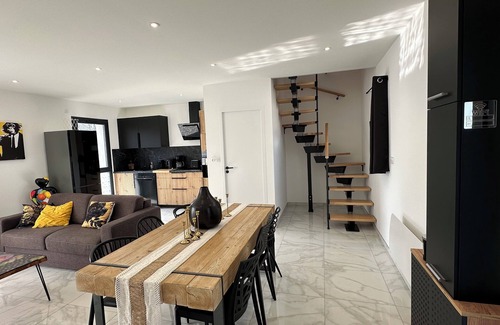 Douvaine Apartamento | Duplex 80m2, Le Refuge du Léman, lake and mountains, for 6 people