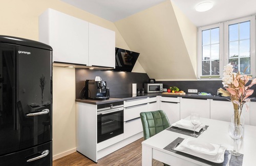 Uerdingen Casa | Eden 2 - Suite-Studio nah Messe/Rhein, Küche