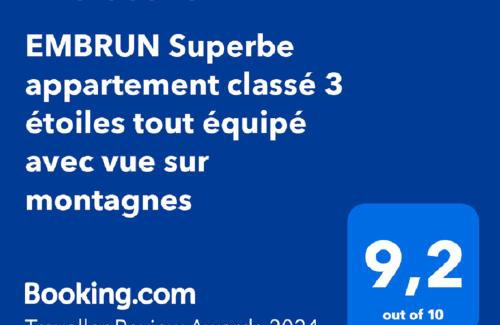 Saint-Sauveur Apartamento | EMBRUN Superbe appartement classé 3 étoiles tout équipé avec vue sur montagnes