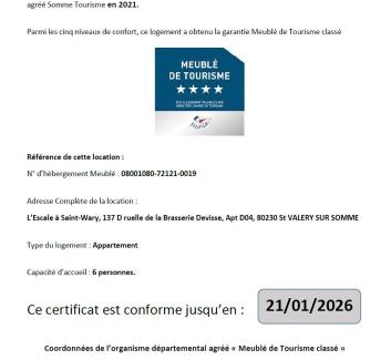Saint-Valery-sur-Somme Apartamento | Escale à Saint Wary classé 4 Étoiles