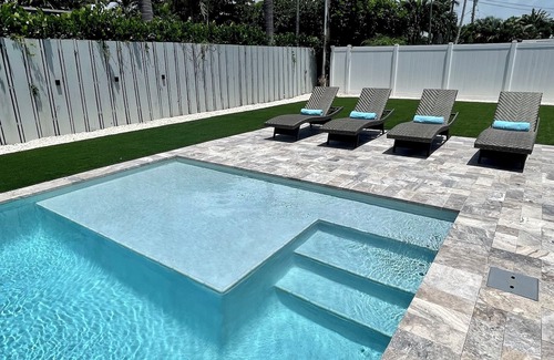 Coral Heights Casa | Escape in Backyard Oasis! Saltwater heated pool, 2 miles to the beach!