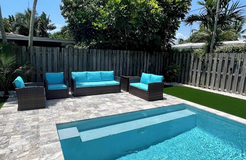 Coral Heights Casa | Escape in Backyard Oasis! Saltwater heated pool, 2 miles to the beach!