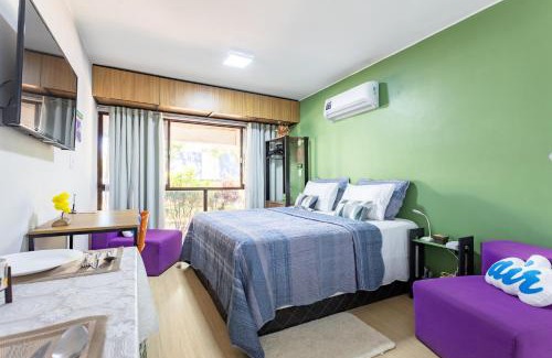 Asa Norte Apartamento | Estúdio aconchegante e funcional, cama casal ou 2 de solteiro, ar-cond, wi-fi, Netflix e cozinha