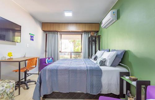Asa Norte Apartamento | Estúdio aconchegante e funcional, cama casal ou 2 de solteiro, ar-cond, wi-fi, Netflix e cozinha