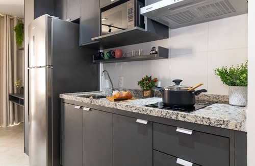 Pinheiros Apartamento | Estúdio Moderno com AC e Rooftop