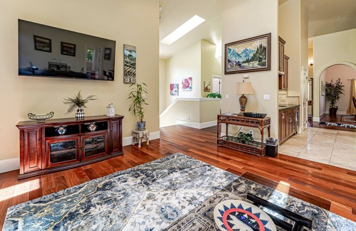 Humboldt Hill Casa | Expansive retreat with multiple decks, grill, air hockey, fast WiFi & media room