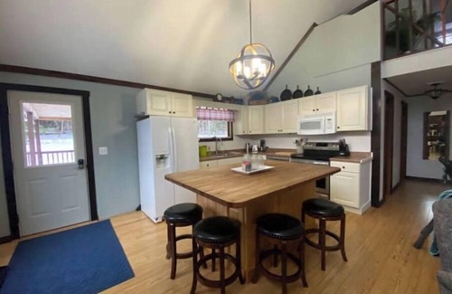 Morrisville Cabaña | Family-friendly, hot tub, full kitchen, 4 bedroom, deck, yard, dogs allowed.
