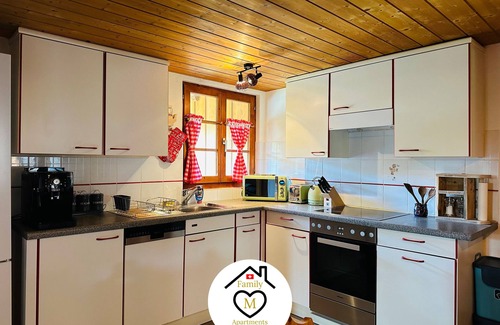 Kappel Apartamento | Family M Apartments 15 - Center of Switzerland - Retro - Fire place