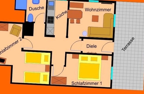 Bad Rippoldsau-Schapbach Apartamento | Apartamento 2, 53m², 2 habitaciones, máx. 4 personas