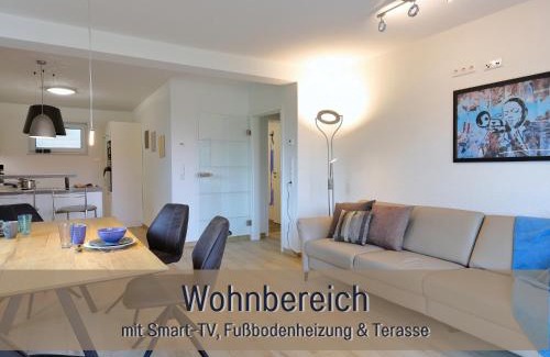 Hockelheim Apartamento | Ferienhaus Höckelheim - FeWo Blaue Lagune - neu, modern & geräumig - 100 qm - 3 Schlafzimmer - bis 6 Gäste, Babies reisen gratis - Garten, Grill & Terrasse - Fußbodenheizung - Smart-TV - Küche mit Backofen, Spülmaschine & Toaster - nahe Göttingen