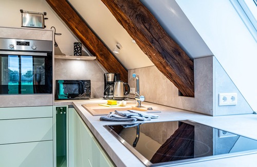 Versmold Apartamento | Ferienwohnung Eschblick für 2-4 Personen Kamin, Balkon und Sauna
