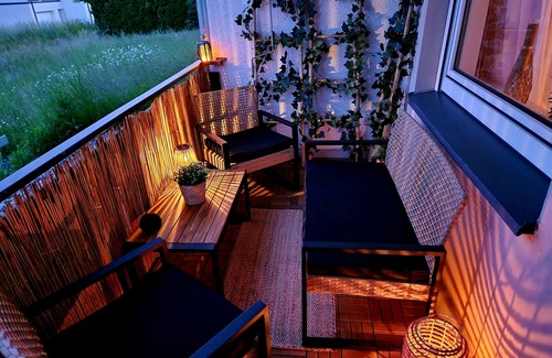 Delecke Apartamento | Ferienwohnung Sonnenhang im Boho-stil mit Balkon