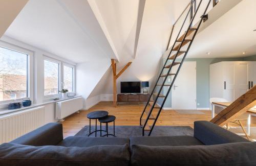 Warnemuende Apartamento | Ferienwohnung Strom ahoi - premium - modern - inkl Stellplatz - 200m zum Alten Strom - Wasserblick