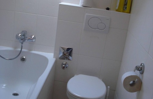 Maikammer Apartamento | Holiday apartment Weingut Alfred Schwaab - Apartment, bath, toilet, 1 bedroom