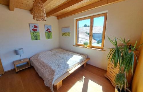 Unterallgau Apartamento | FeWo "Alpakaleben" im ökologischen Holzhaus mit traumhafter Aussicht und Alpakas