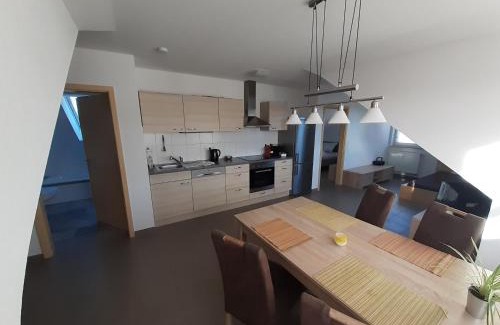 Sulzbach am Main Apartamento | Fewo Steinhohle, DG 45qm, 1 Schlafzimmer & 1 Wohn-Esszimmer mit Bett