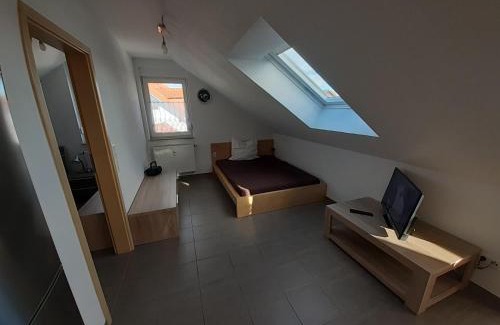 Sulzbach am Main Apartamento | Fewo Steinhohle, DG 45qm, 1 Schlafzimmer & 1 Wohn-Esszimmer mit Bett