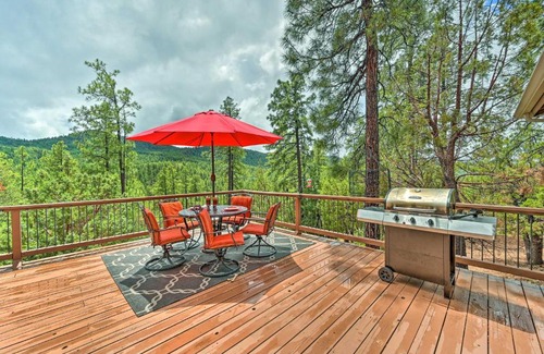 Groom Creek Casa | Fire Pit, Deck and Grill Serene Prescott Cabin!
