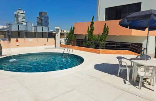 Gonzaga Apartamento | Flat em Hotel com Estacionamento Grátis e Piscina