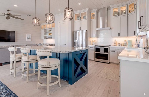 Spanish Grant Casa | From the moment you arrive, the Gulf stretches out before you in an endless sweep of blue and gold — a living canvas of rolling waves, soft breezes, and skies that shift with every hour. Here, the ocean isn’t just a view; it’s a rhythm that slows you