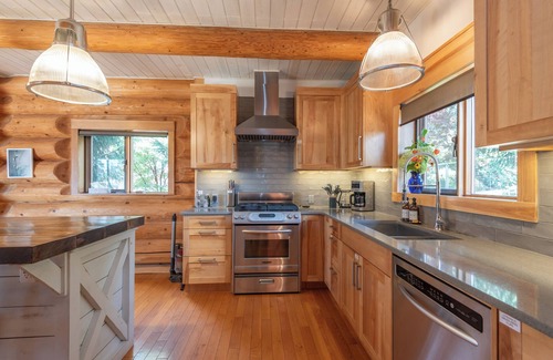 Tappen Cabina | Full Log Cabin - sleeps 8, with AC and beautiful view of Shuswap Lake
