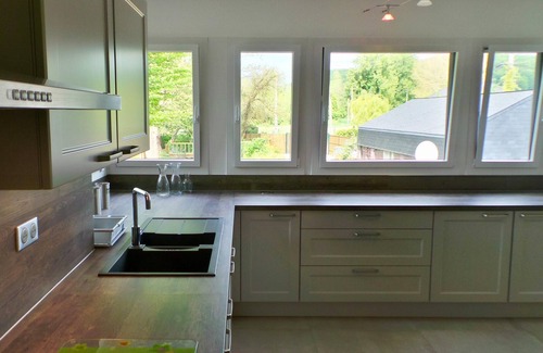 Colleville Cabaña | Gîte-Au fil de l'Eau-Baño Privado-Vista al Parque