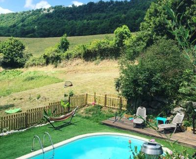 Roquefort-les-Cascades Casa | Gîte Tanagra : Maison avec piscine et vue exceptionnelle